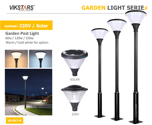 Supporto 220V Solar LED luci da giardino con 3m palo per il percorso paesaggio