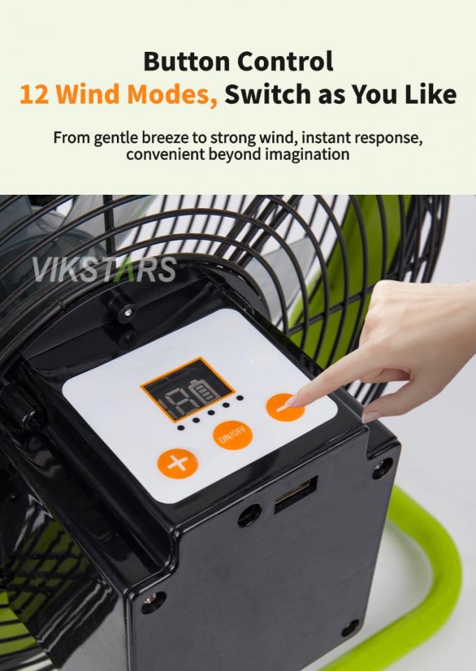 Ventilatore esterno portatile ricaricabile emergenza domestica 12 pollici 14 pollici ventilatore a pavimento solare ventilatore a energia solare silenzioso 5