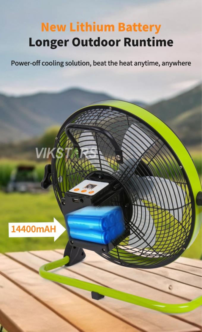 Ventilatore esterno portatile ricaricabile emergenza domestica 12 pollici 14 pollici ventilatore a pavimento solare ventilatore a energia solare silenzioso 7