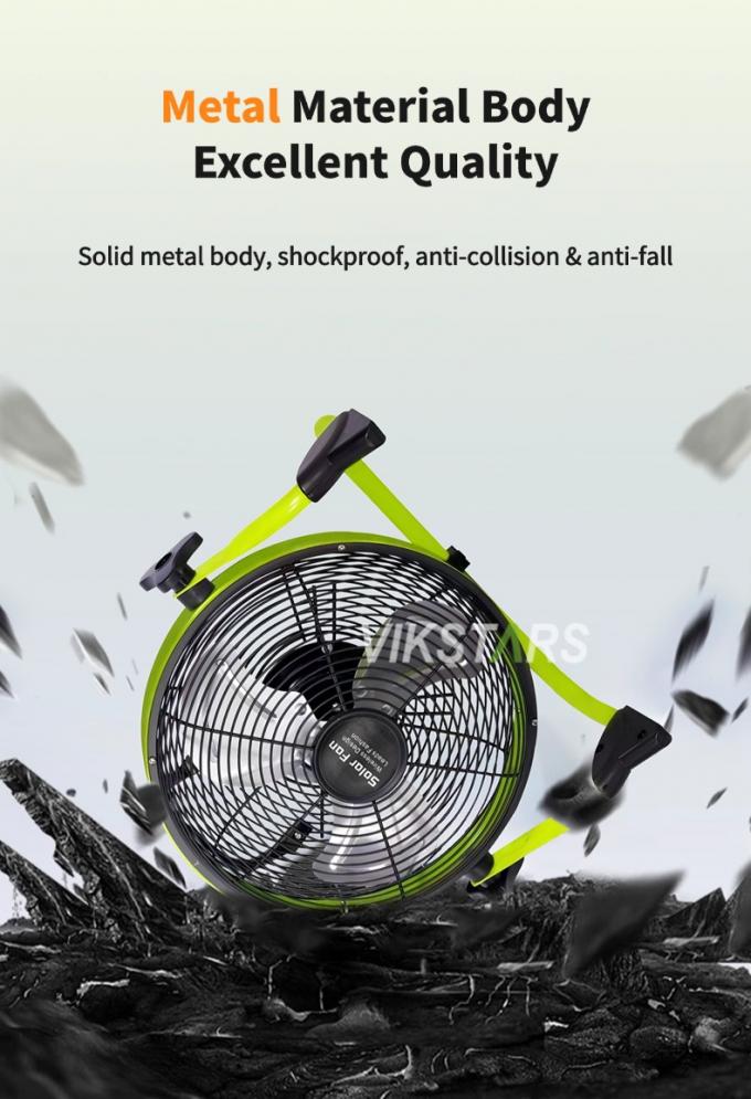 Ventilatore esterno portatile ricaricabile emergenza domestica 12 pollici 14 pollici ventilatore a pavimento solare ventilatore a energia solare silenzioso 10