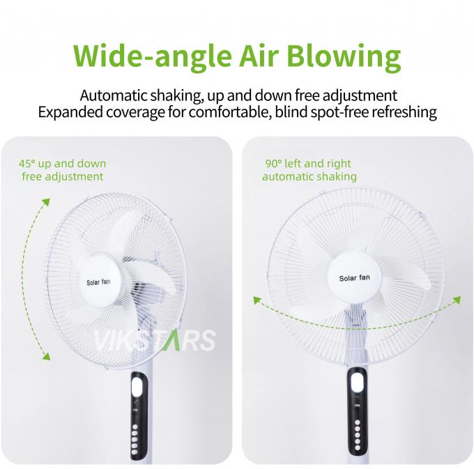 Ventilatore da terra solare 16 pollici con luce a risparmio energetico per campeggio all'aperto e pesca 10