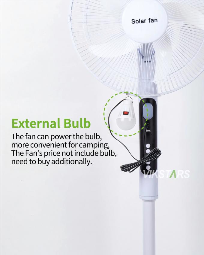 Ventilatore da terra solare 16 pollici con luce a risparmio energetico per campeggio all'aperto e pesca 13