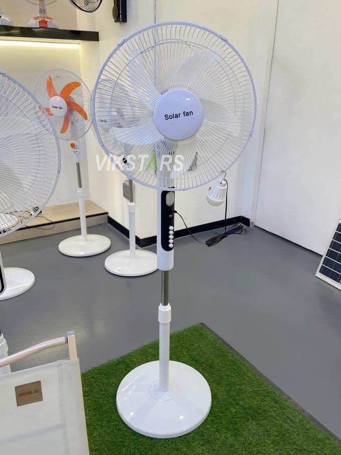 Ventilatore da terra solare 16 pollici con luce a risparmio energetico per campeggio all'aperto e pesca 16