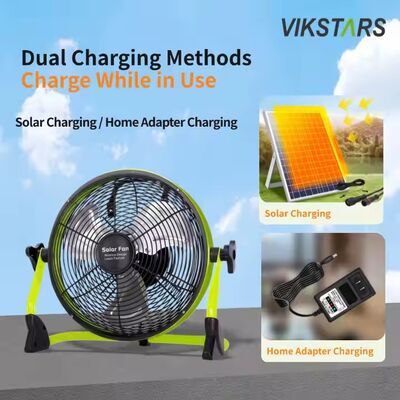 Acquistare Ventilatore esterno portatile ricaricabile emergenza domestica 12 pollici 14 pollici ventilatore a pavimento solare ventilatore a energia solare silenzioso fabbricazione online
