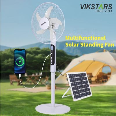 comprare Ventilatore da terra solare 16 pollici con luce a risparmio energetico per campeggio all'aperto e pesca fabbricazione online